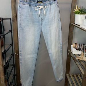 Denim skinny jogger pants